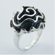 Wholesale 925 Silver Antiqued Twirled Flower Designer Rings 
