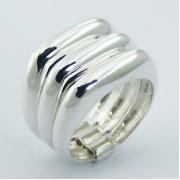 Wholesale Stacked Angular Triple 925 Silver Designer Rings With Holder