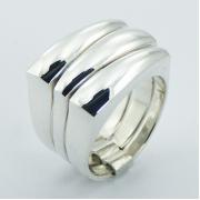 Wholesale Stacked Modern Triple 925 Sterling Silver Rings With Holder