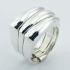 Stacked Modern Triple 925 Sterling Silver Rings With Holder