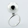 Adjustable Sterling Silver Rings Minimalistic Sphere Design