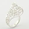 Curved Ajoure Sterling Silver Open Heart Designer Rings