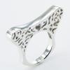 Curved Ajoure Sterling Silver Open Heart Designer Rings