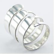 Wholesale Contemporary Sterling Silver Rings Tapered Shifted Bands