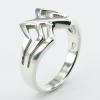 Plain Sterling Silver Designer Rings Geometrical Zigzag Decor