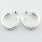 Wholesale Squared Hoop Stud Earrings In Sterling Silver