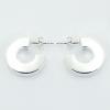 Highly Polished Plain Silver Stud Earrings Thick Open Circle