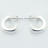 Modern Open Circle Polished Plain Silver Stud Earrings