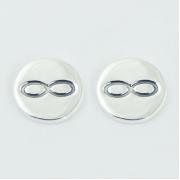 Wholesale Polished Sterling Silver Discs Infinity Stud Earrings