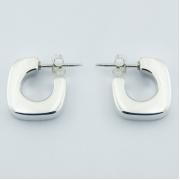 Wholesale Smooth Plain Silver Open Square Stud Earrings