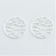 Wholesale Brushed Casted 925 Silver Stud Earrings Multiple Ridges