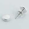 Round Concaved Brushed 925 Silver Small Stud Earrings