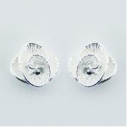 Wholesale Adorable Twirled Flowers 925 Sterling Silver Stud Earrings