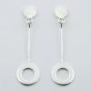 Sterling Silver Stud Earrings Donuts On Sticks Disc Post