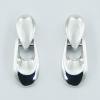 Sterling Silver Stud Earrings Convexed Concaved Drops