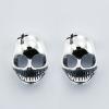 Sterling Silver Designer Skull Stud Earrings Edgy Jewelry wholesale