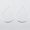 Plain Sterling Silver Earrings Minimalistic Open Drop Studs