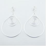 Wholesale Large Plain Sterling Silver Stud Earrings Open Drop And Spiral