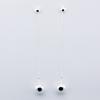Plain Silver Stud Earrings Long Box Chains With Spheres