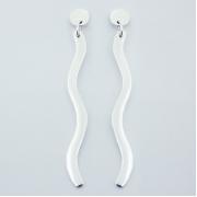 Wholesale Disc Posts Wavy Lines Long Sterling Silver Stud Earrings