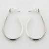 Sterling Silver Stud Earrings Shining Simple Drop Hoops
