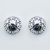 Cute Silver Stud Earrings Semi Spherical Floral Openwork