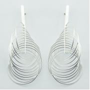 Wholesale Latest Fashion Silver Earrings Airy Hoops Wirework Ear Studs