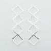 Sterling Silver Stud Earrings Stacked Open Diamonds