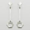 Sterling Silver Stud Earrings Open Hexagon On Sticks