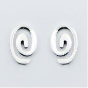Wholesale Cute Sterling Silver Oval Shaped Twirls Stud Earrings