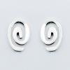 Cute Sterling Silver Oval Shaped Twirls Stud Earrings