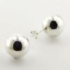 Sterling Silver Stud Earrings Simple Classic Shiny Spheres