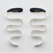 Wholesale High Fashion Sterling Silver Stud Earrings Wavy Shiny Line