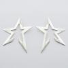 Sterling Silver Stud Earrings Jazzy Shiny Stars Outlines