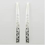 Wholesale Sterling Silver Stud Earrings Curved Openwork Sticks