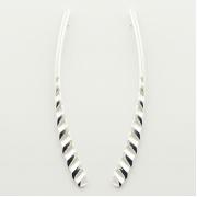 Wholesale Sterling Silver Stud Earrings Corrugated Curved Stick
