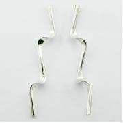 Wholesale Contemporary Sterling Silver Stud Earrings Wavy Line