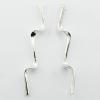 Contemporary Sterling Silver Stud Earrings Wavy Line
