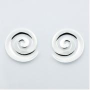 Wholesale Small Sterling Silver Stud Earrings Shiny Spirals