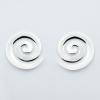 Small Sterling Silver Stud Earrings Shiny Spirals