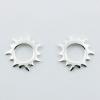 Small Trendy Open Sun Sterling Silver Stud Earrings