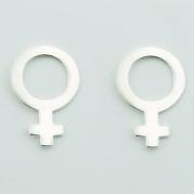 Wholesale Venus Symbol High Polished Sterling Silver Stud Earrings