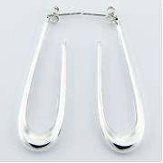 Wholesale Stretched Fine Drop Shapes Sterling Silver Stud Earrings