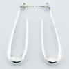Stretched Fine Drop Shapes Sterling Silver Stud Earrings