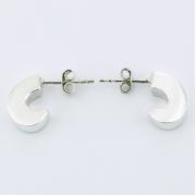 Wholesale Edge Finish Small Sterling Silver Curved Hoop Earrings