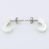 Edge Finish Small Sterling Silver Curved Hoop Earrings