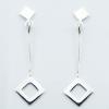 Open Diamond Shaped Delicate Silver Stud Earrings On Sticks
