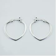 Wholesale Stamped Sterling Silver Heart Hoop Earrings
