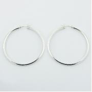 Wholesale 60mm Round Tube Sterling Silver Hoops Earrings