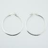 Sterling Silver 41mm Hoop Earrings Flattened Bottom